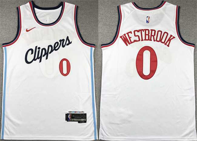 Men%27s Los Angeles Clippers #0 Russell Westbrook White Stitched Jersey->los angeles clippers->NBA Jersey